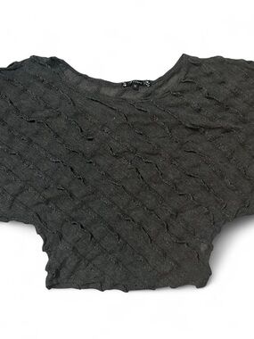Textured Black Charcoal/Dark Grey Top